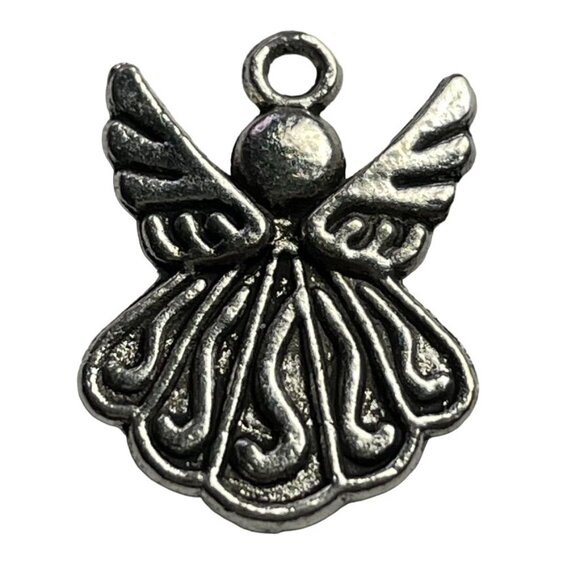 Angel Pendant Silver Tone Charm Bracelet Necklace Jewelry Craft Dangle Spiritual - Picture 3 of 3